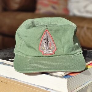 Roark Revival Green Snapback Hat with Red Patch